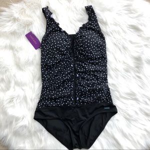 Black and white polka dot Venus one piece